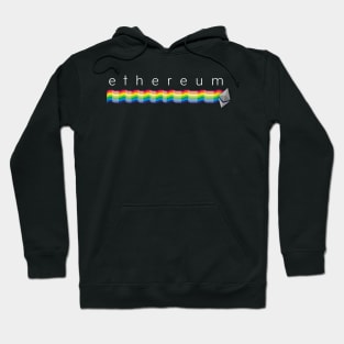 Ethereum rainbow with Ether logo in Premium Material Hoodie